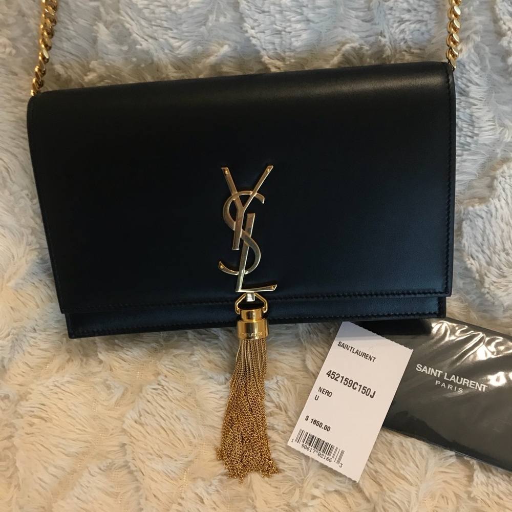 Saint Laurent Kate YSL Tassel Chain Wallet